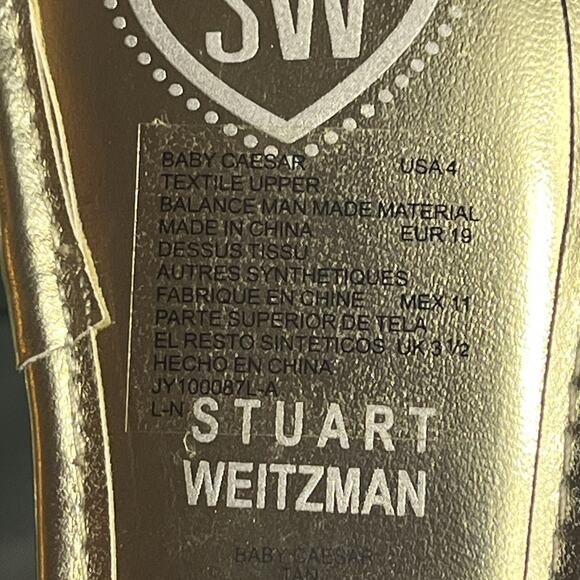 MY FIRST WEITZMANS STUART WEITZMAN Caesar Gold Baby Camo Sandals 4 (9-12M) W/Box - Picture 11 of 16